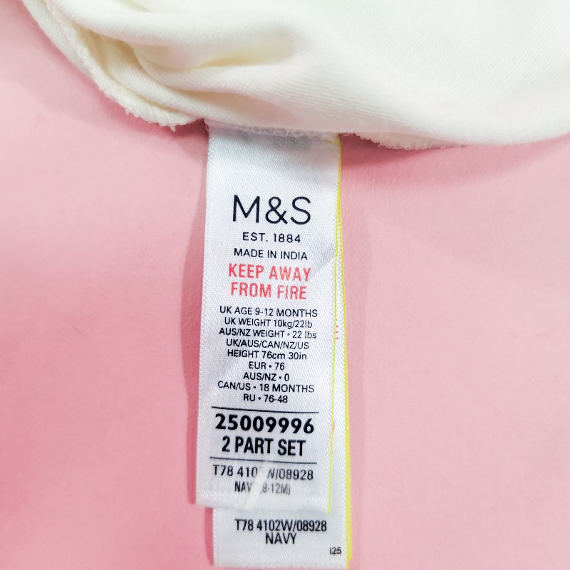 M&S ชุดบอดี้เด็ก Size ไซส์ : 9-12m