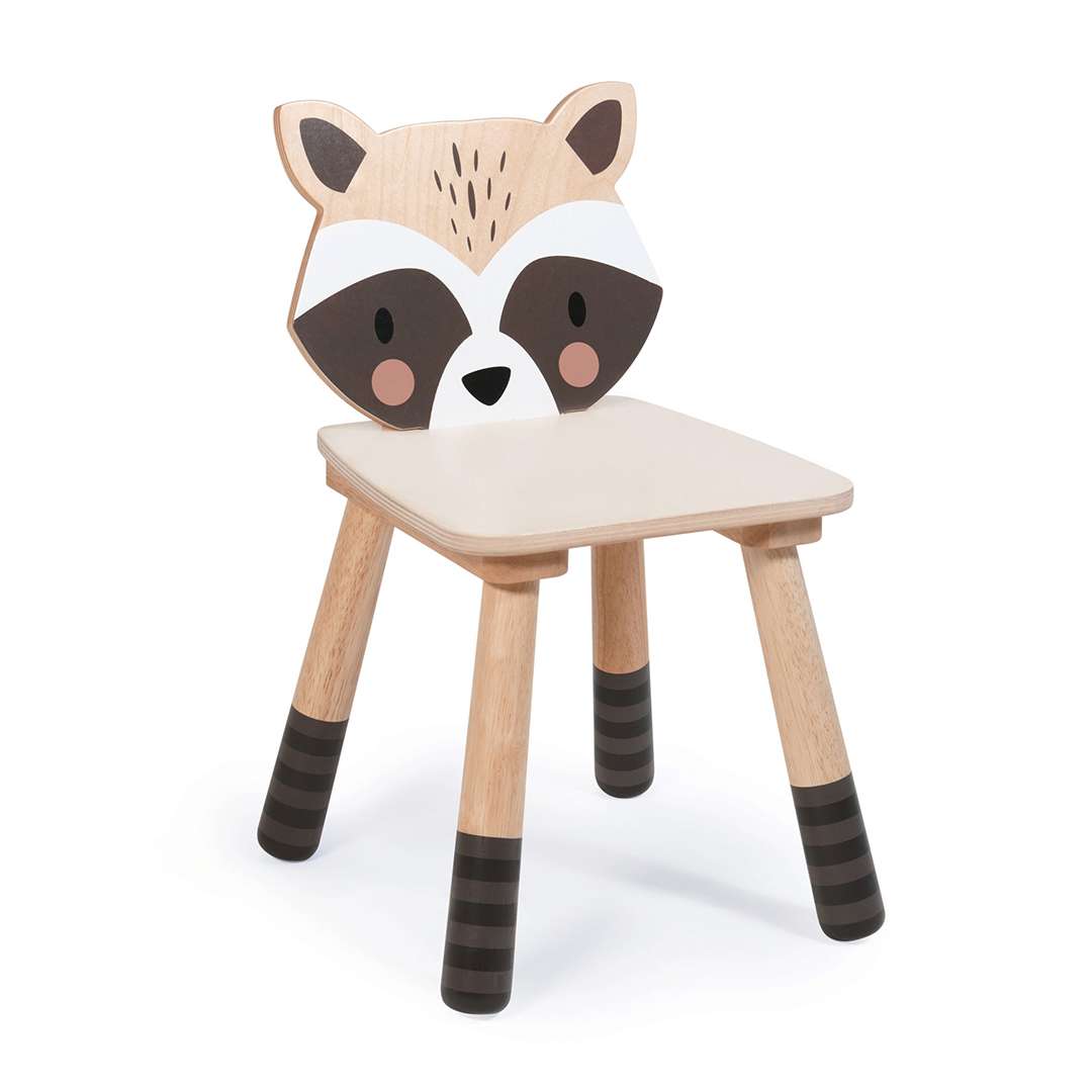 Tender Leaf Toys เฟอร์นิเจอร์เด็ก เฟอร์นิเจอร์ไม้ เก้าอี้ลายแร็กคูนน้อย Forest Raccoon Chair