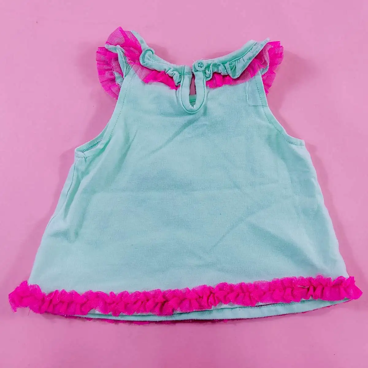 Naiiette baby ชุดเสื้อสีเขียวมิ้น+กางเกงสีชมพู 3-6 m 