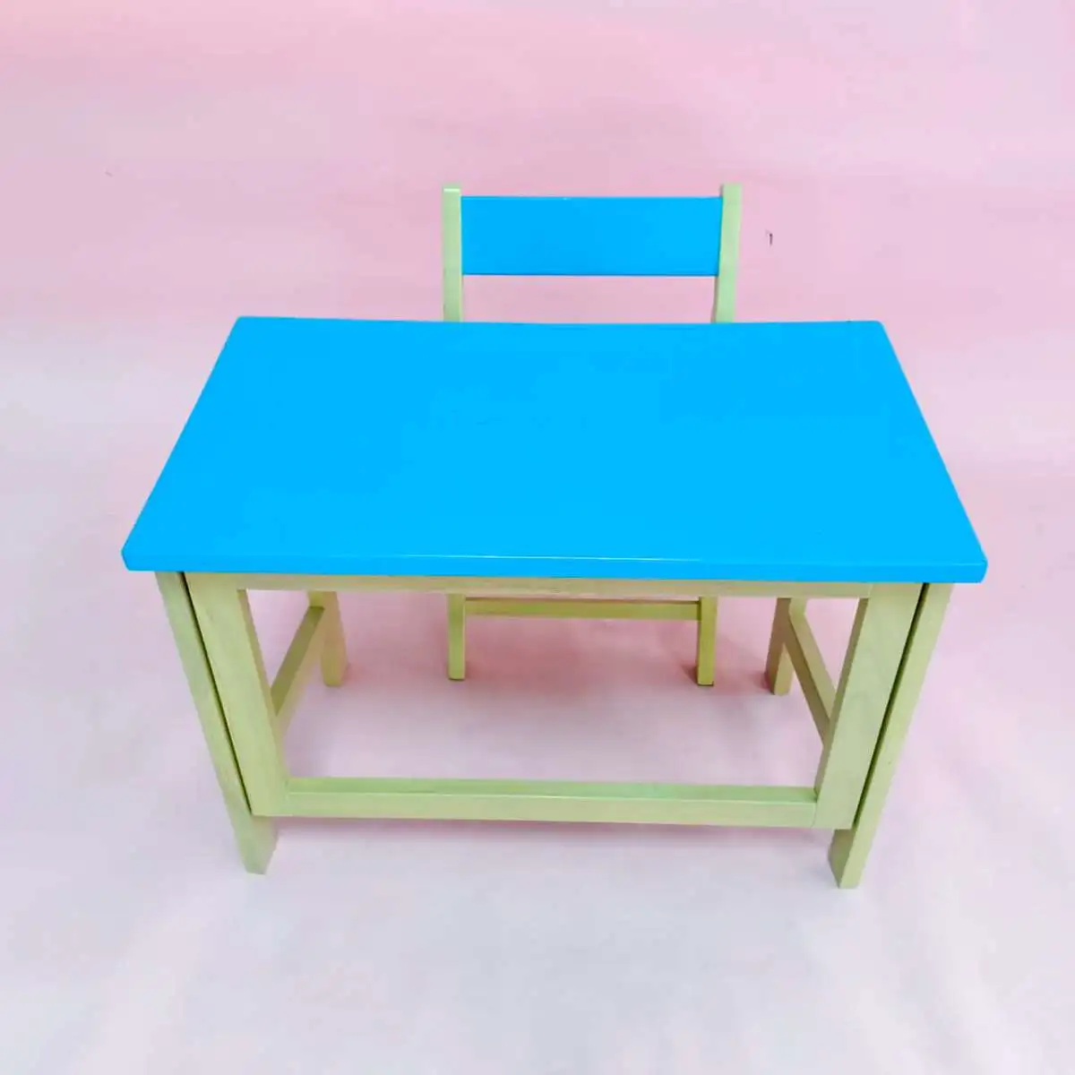 Kitso  ชุดโต๊ะพับ+เก้าอี้พับ โต๊ะเขียนหนังสือสีฟ้า
