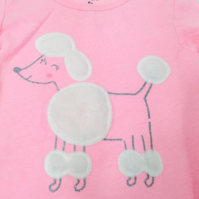 carter's เสื้อยืดแขนยาวสีชมพูมีรูปหมาขนสีขาว Szie 5t