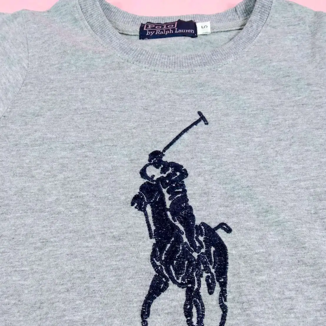 POLO BY RALPH LAUREN เสื้อยืดแขนสั้นสีเทาไซส์ 5 