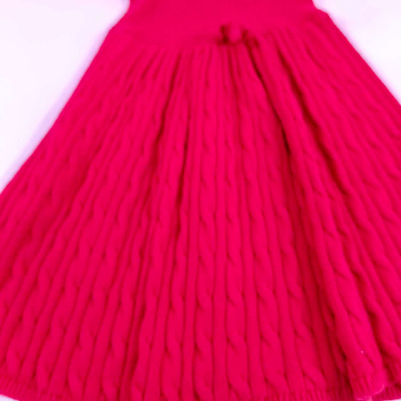 Ralph Lauren ชุดเดรสกระโปรงไหมพรมสีแดงไซส์18m