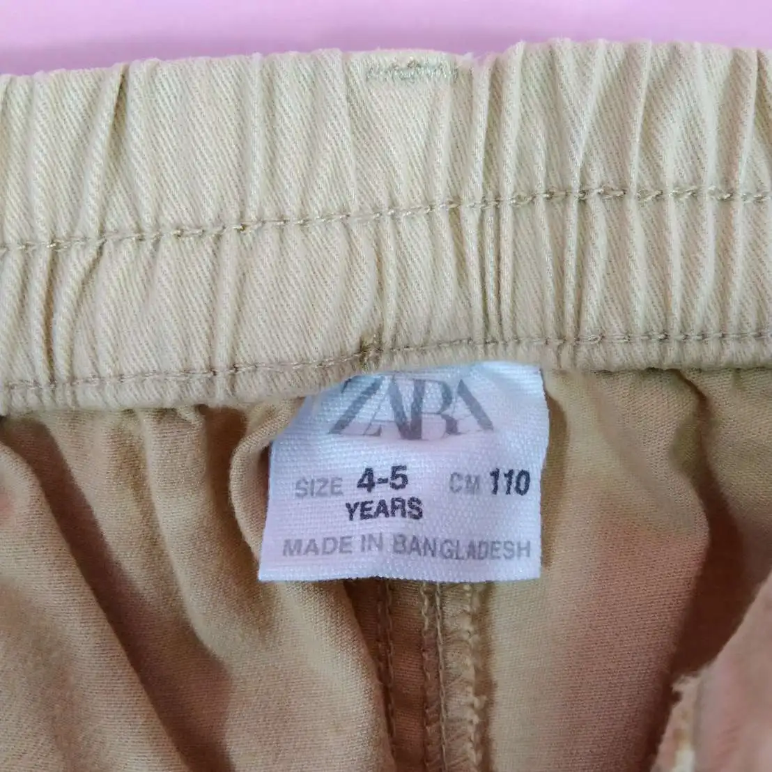 ZARA กางเกงขายาวสีครีมไซส์ 4-5y