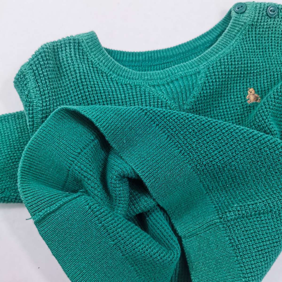 เสื้อกันหนาวไหมพรม baby GAP size 12 -18 months สีเขียว