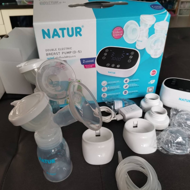 เครื่องปั๊มนม Nature รุ่น D5 ปั๊มคู่ อะไหล่ครบพร้อมกล่อง ประกันเหลือ 8 เดือน