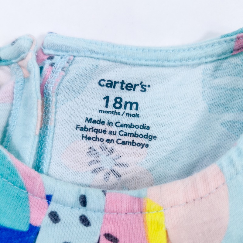 carter's เสื้อแขนกุดสีเขียวอ่อนลายดอก 18m