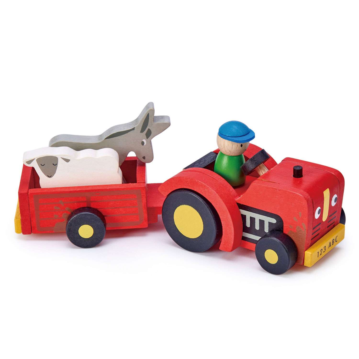 Tender Leaf Toys ของเล่นไม้ รถของเล่น รถแทรกเตอร์และรถพ่วง Tractor and Trailer