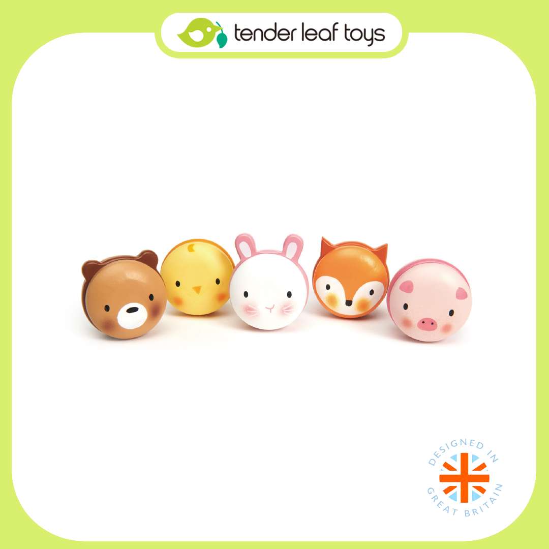 Tender Leaf Toys ของเล่นไม้ ของเล่นบทบาทสมมติ มาการองหน้าสัตว์สุดน่ารัก Animal Macarons