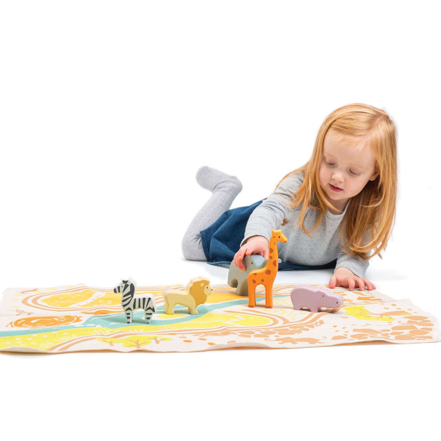 Tender Leaf Toys ของเล่นไม้ ของเล่นเสริมพัฒนาการ ชุดพรมซาฟารี Safari Playmat