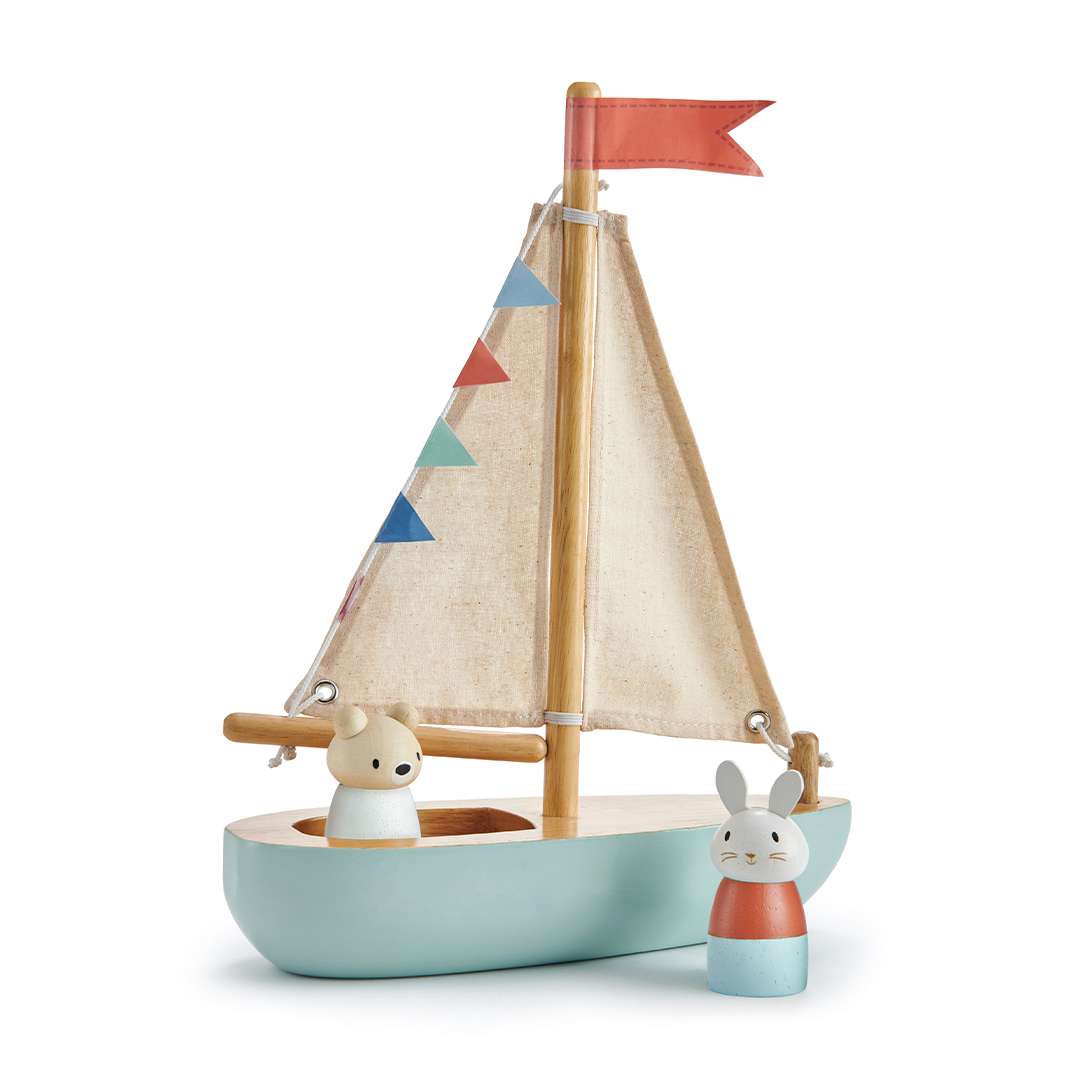 Tender Leaf Toys ของเล่นไม้ ของเล่นบทบาทสมมติ เรือใบของสองเพื่อนซี้ Sailaway Boat