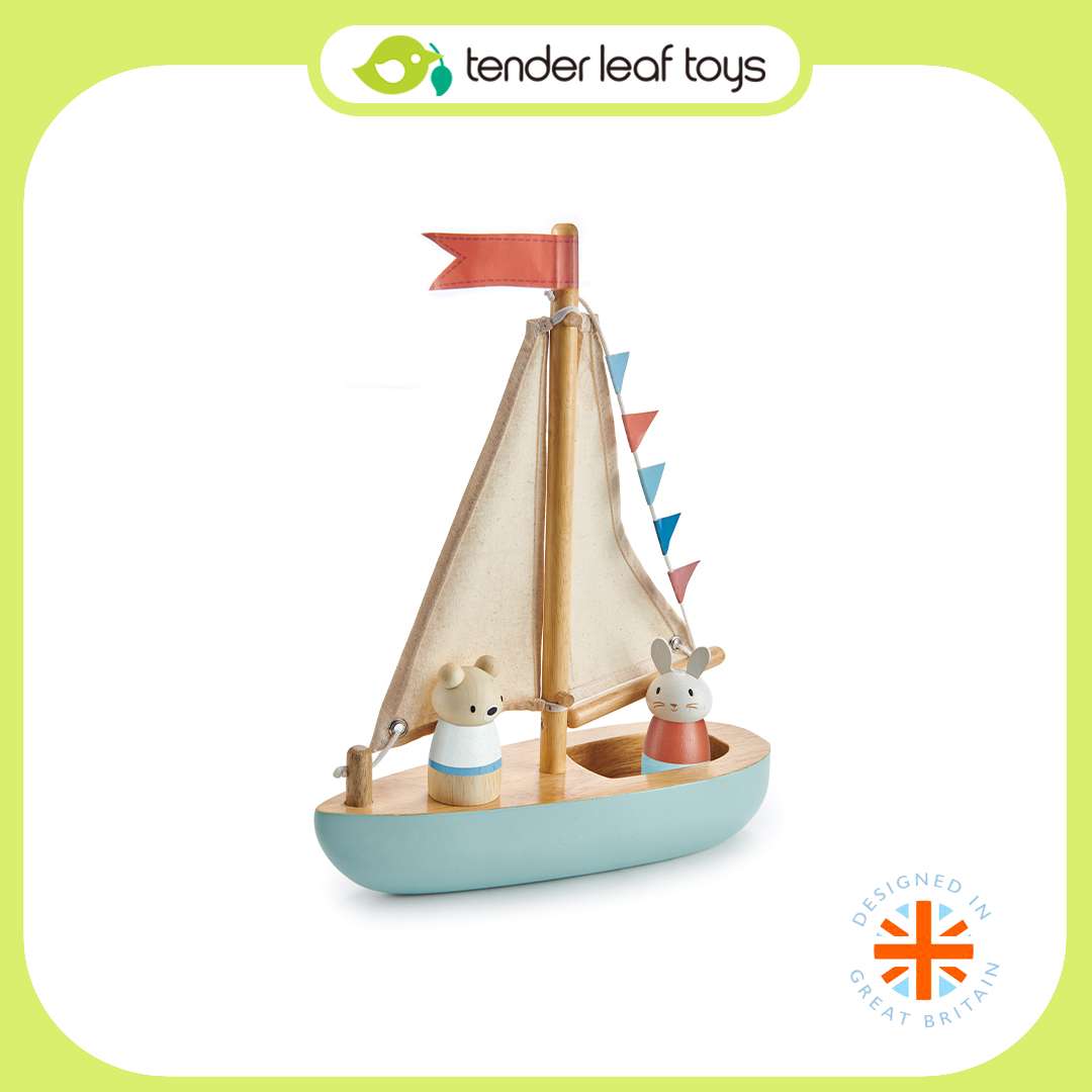 Tender Leaf Toys ของเล่นไม้ ของเล่นบทบาทสมมติ เรือใบของสองเพื่อนซี้ Sailaway Boat