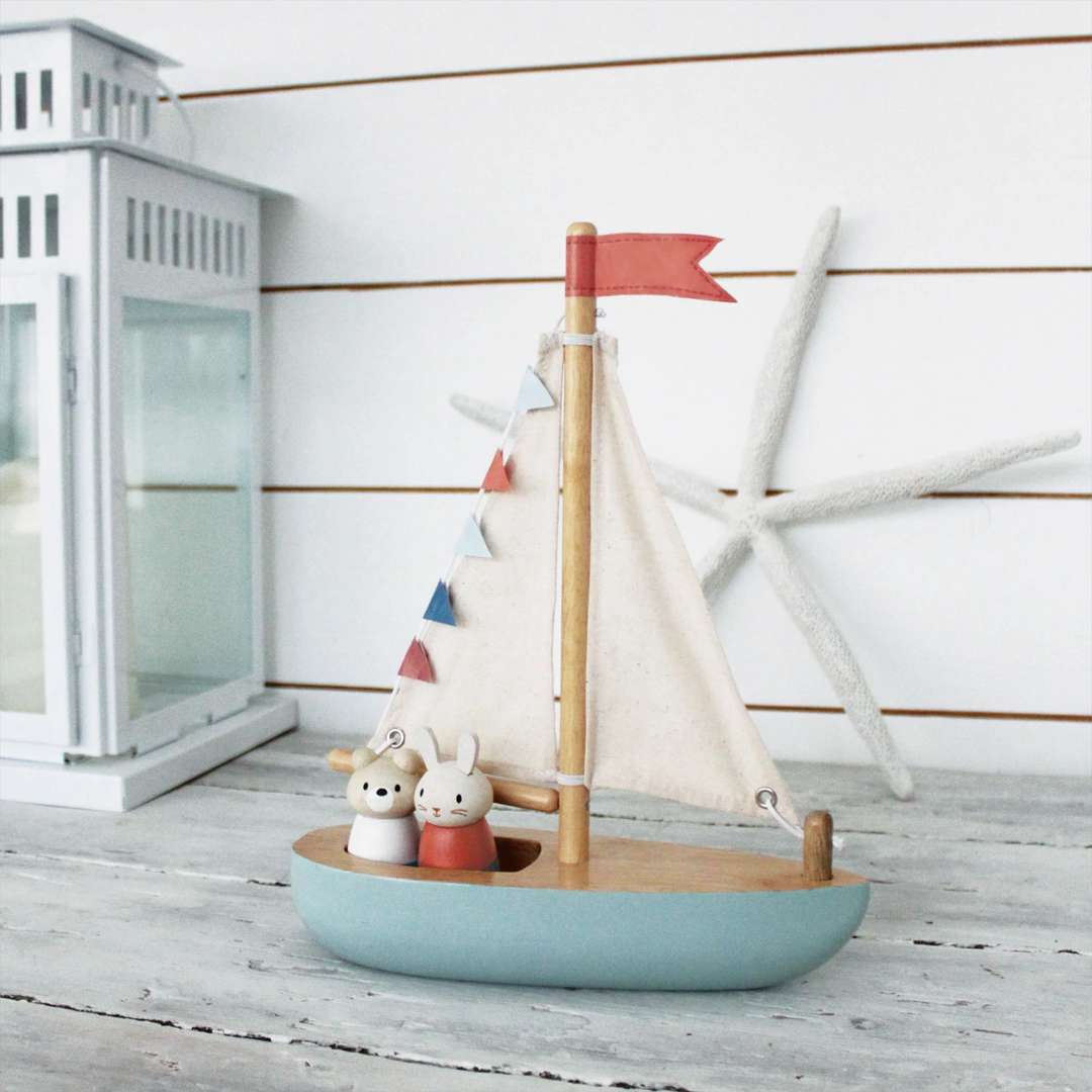 Tender Leaf Toys ของเล่นไม้ ของเล่นบทบาทสมมติ เรือใบของสองเพื่อนซี้ Sailaway Boat