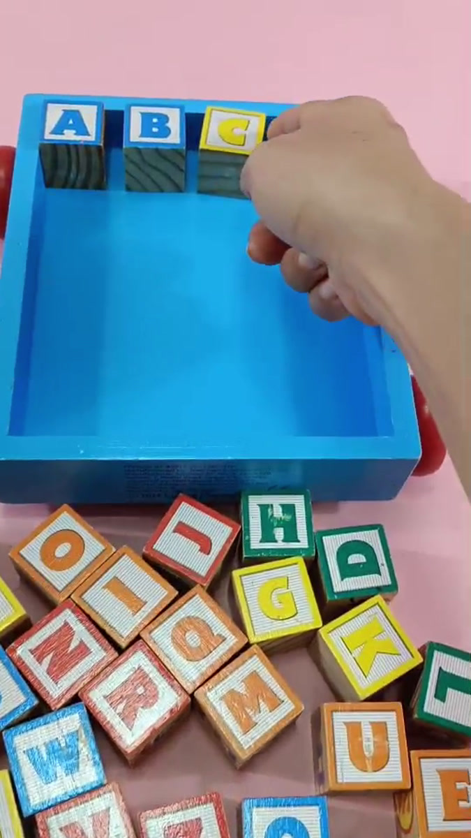 ชุดบล็อคไม้ A-B-C Classic Alphabet Block Cartของเล่น,ของเล่นเสริมพัฒนาการ melissa & doug