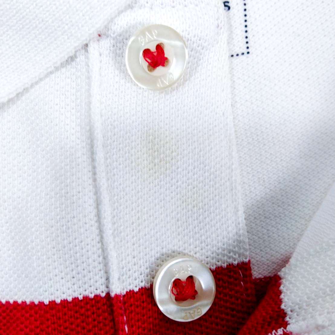 baby Gap เสื้อโปโลคอปกแขนสั้นสีขาว,แดง 6-12 m