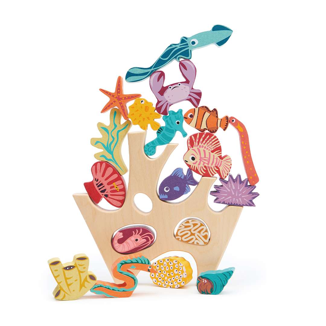 Tender Leaf Toys ของเล่นไม้ ของเล่นเสริมพัฒนาการ ตัวต่อสัตว์น้อยแห่งท้องทะเล Stacking Coral Reef