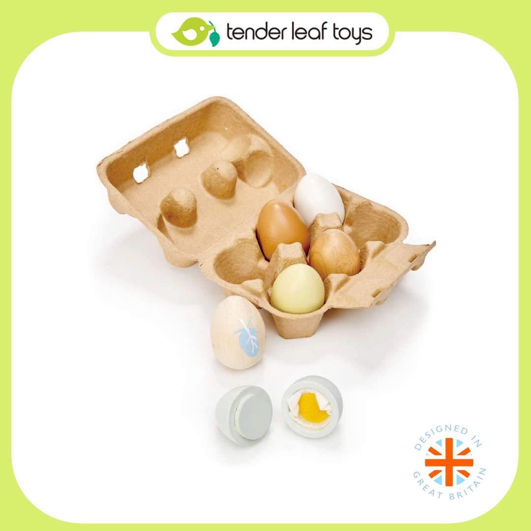 Tender Leaf Toys ของเล่นไม้ ของเล่นบทบาทสมมติ ชุดทำอาหาร ชุดไข่ Wooden Eggs