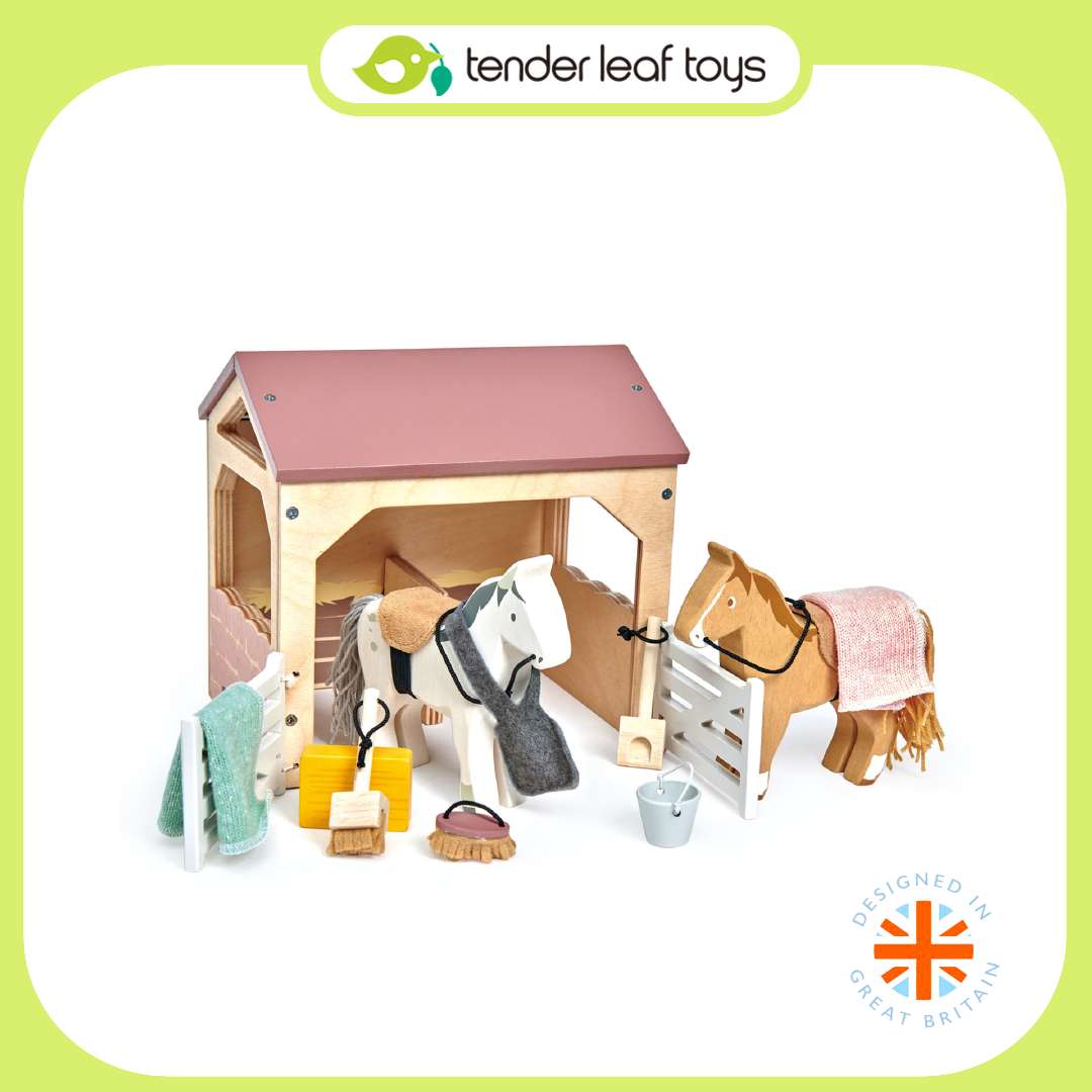 Tender Leaf Toys ของเล่นไม้ ของเล่นบทบาทสมมติ คอกม้า The Stables