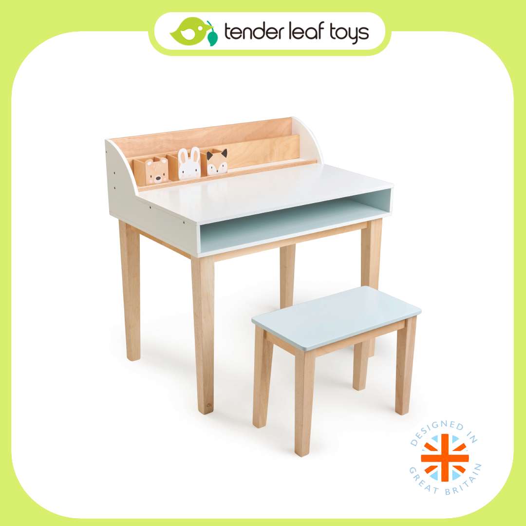 Tender Leaf Toys เฟอร์นิเจอร์เด็ก เฟอร์นิเจอร์ไม้ โต๊ะเก้าอี้เรียนหนังสือ Desk and Chair