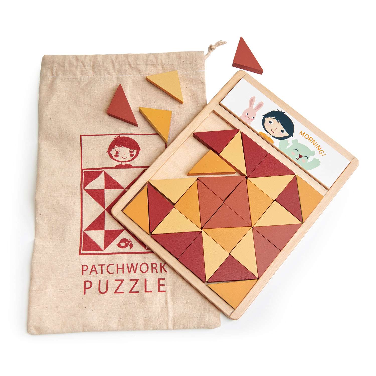 Tender Leaf Toys ของเล่นไม้ ของเล่นเสริมพัฒนาการ ปริศนาตัวต่อหรรษา Patchwork Quilt Puzzle