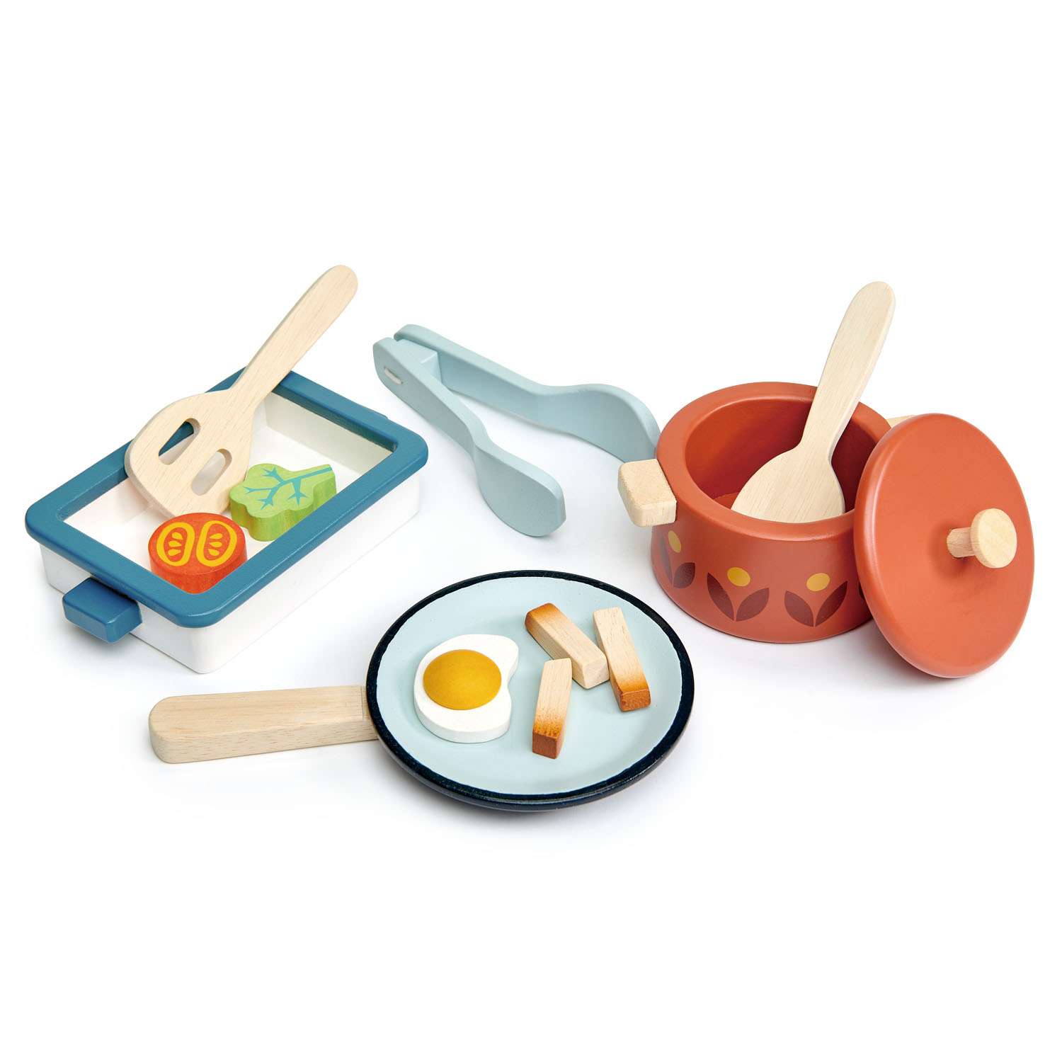 Tender Leaf Toys ของเล่นไม้ ของเล่นบทบาทสมมติ ชุดทำอาหาร ชุดกระทะและหม้อหรรษา Pots and Pans