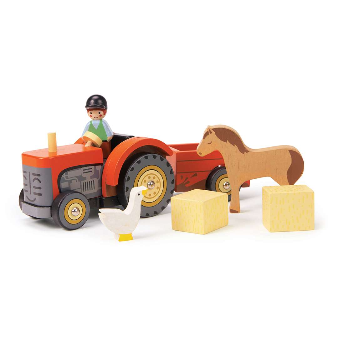 Tender Leaf Toys ของเล่นไม้ รถของเล่น รถแทรกเตอร์ฟาร์ม Farmyard Tractor