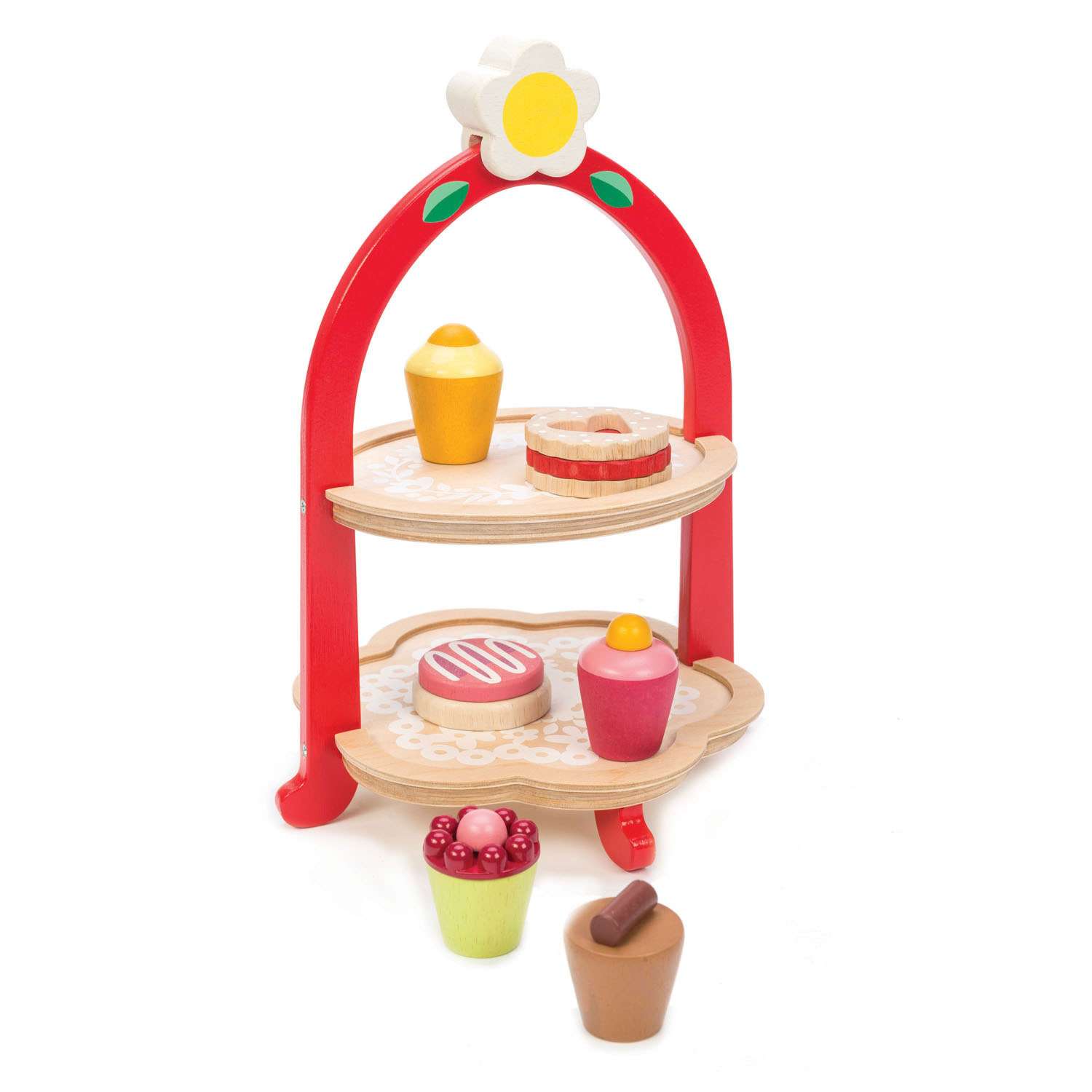 Tender Leaf Toys ของเล่นไม้ ของเล่นบทบาทสมมติ ชุดทำอาหาร ชุดน้ำชายามบ่าย Afternoon Tea Stand