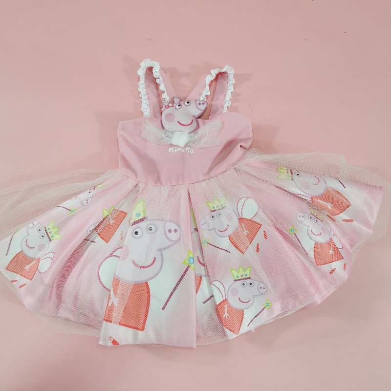ชุดเดรส peppa pig Size S สภาพใหม่มาก สีสดน่ารักมาก