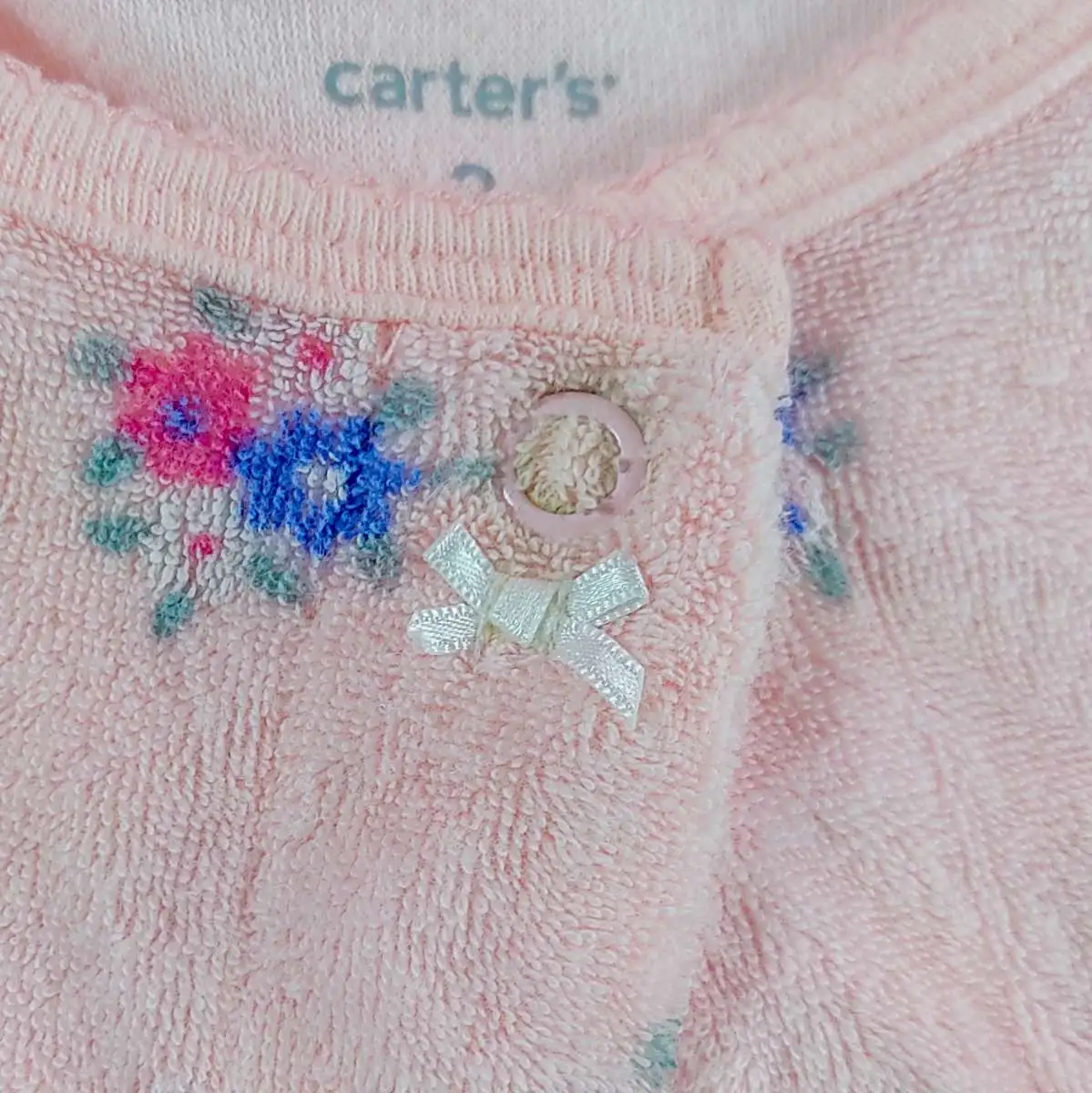 carter's ชุดหมีแขนขายาวสีชมพูลายดอก 3mชุดหมีแขนขายาวสีชมพูเข้มลายจุดสีขาว 3m 
