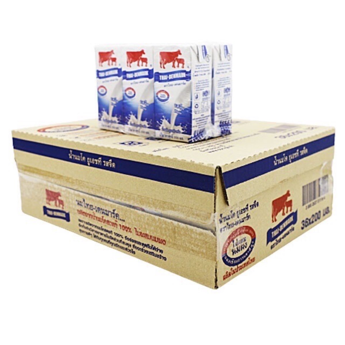 นมไทย-เดนมาร์ค รสจืด ขนาด 200 ml. บรรจุ 36 กล่อง 