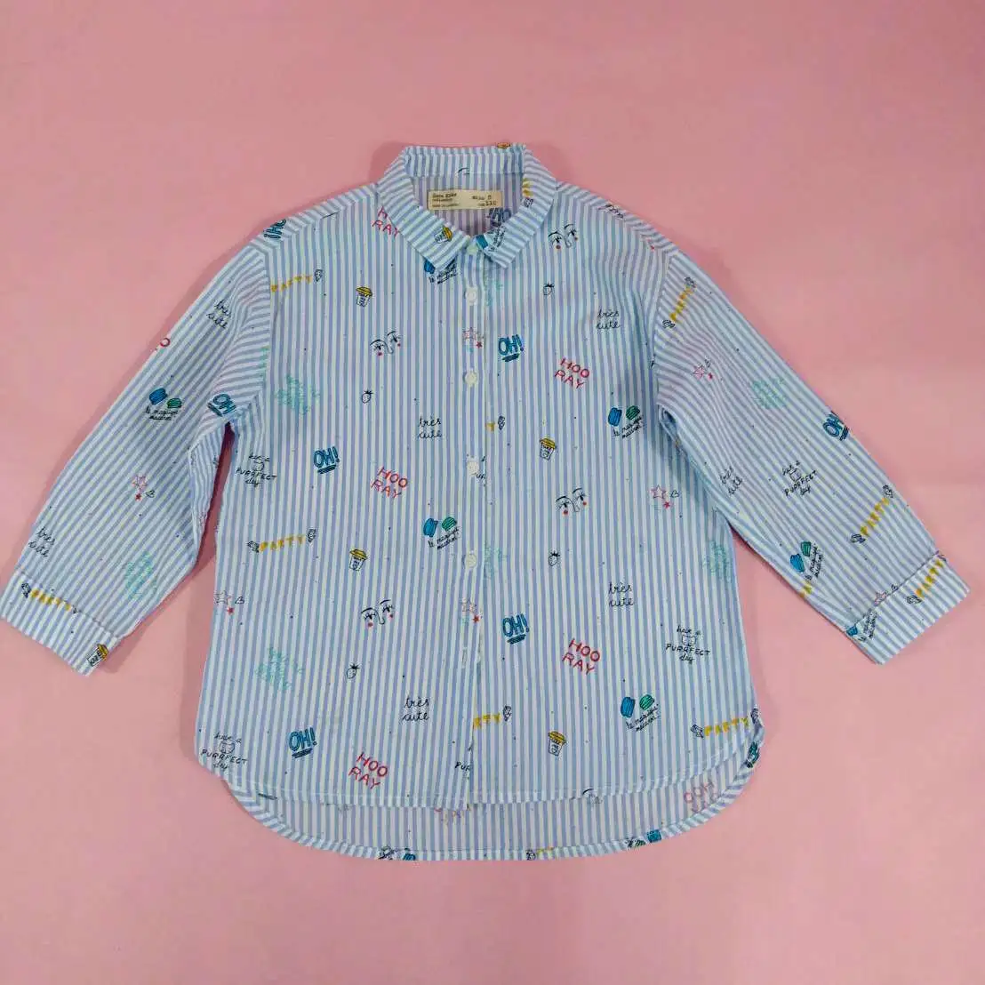 ZARA KIDS เสื้อเชิ้ตแขนยาวลายทางไซส์ 5 