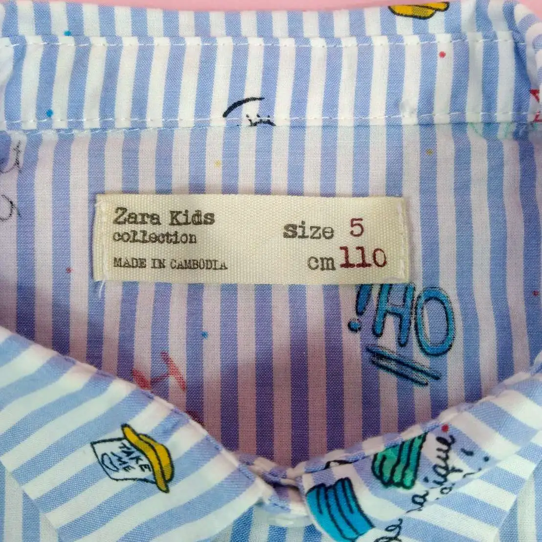 ZARA KIDS เสื้อเชิ้ตแขนยาวลายทางไซส์ 5 