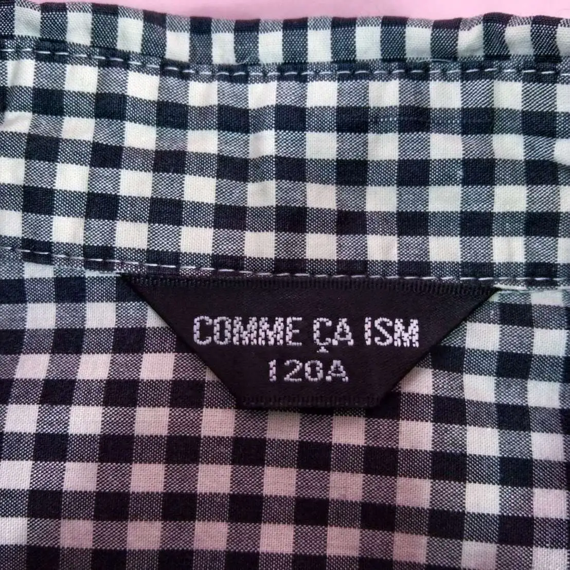 COMME CA ISM เสื้อเซ็ตแขนยาวลายสก๊อตสีดำไซส์120A