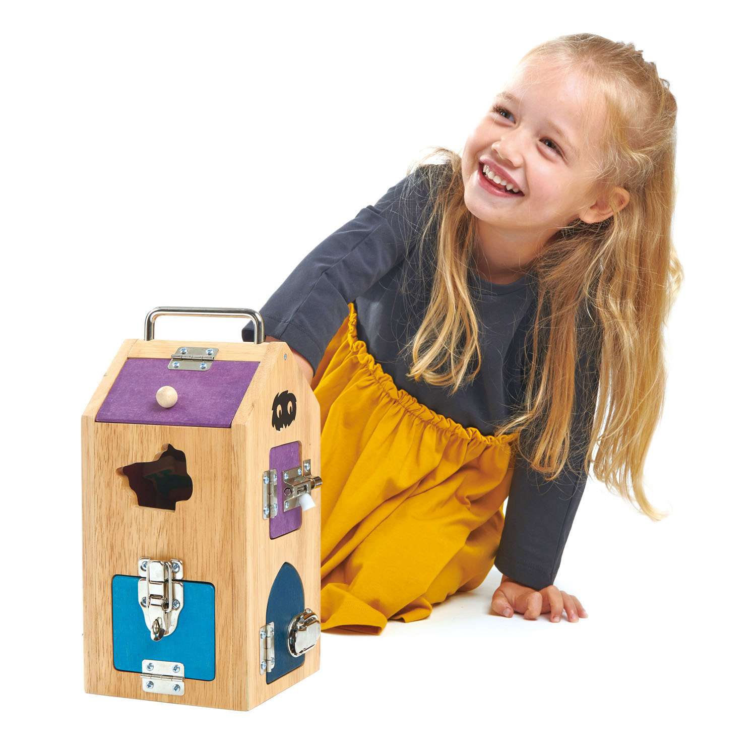 Tender Leaf Toys ของเล่นไม้ ของเล่นเสริมพัฒนาการ ชุดล็อคกลอนประตูสัตว์ประหลาด Monster Lock Box