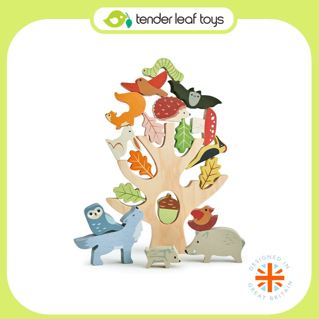 Tender Leaf Toys ของเล่นไม้ ของเล่นเสริมพัฒนาการ ตัวต่อสัตว์น้อยในป่า Stacking Forest