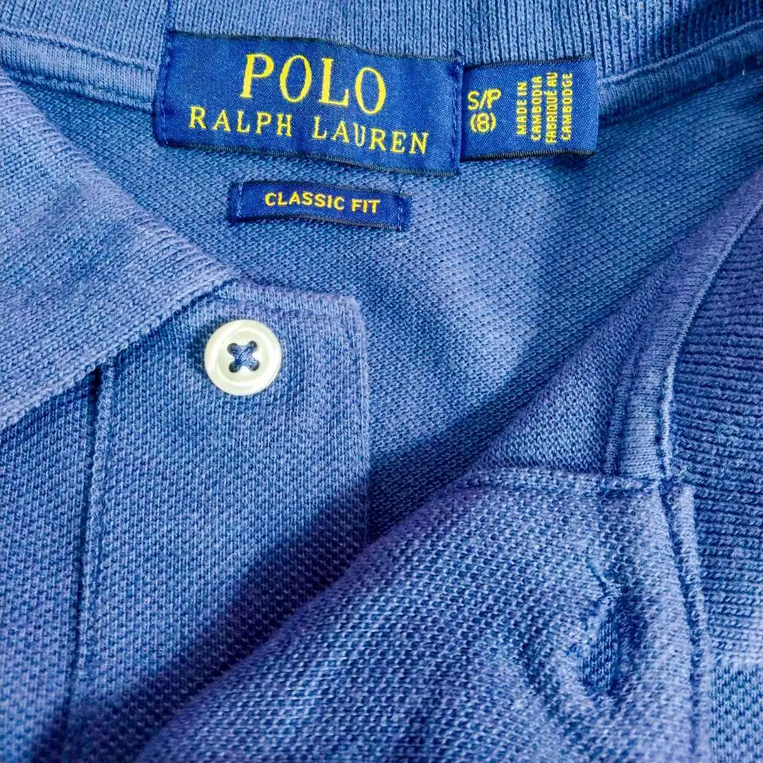 POLO RALPH LAUREN เสื้อโปโลแขนสั้นสีกรมไซส์ S/P,8 