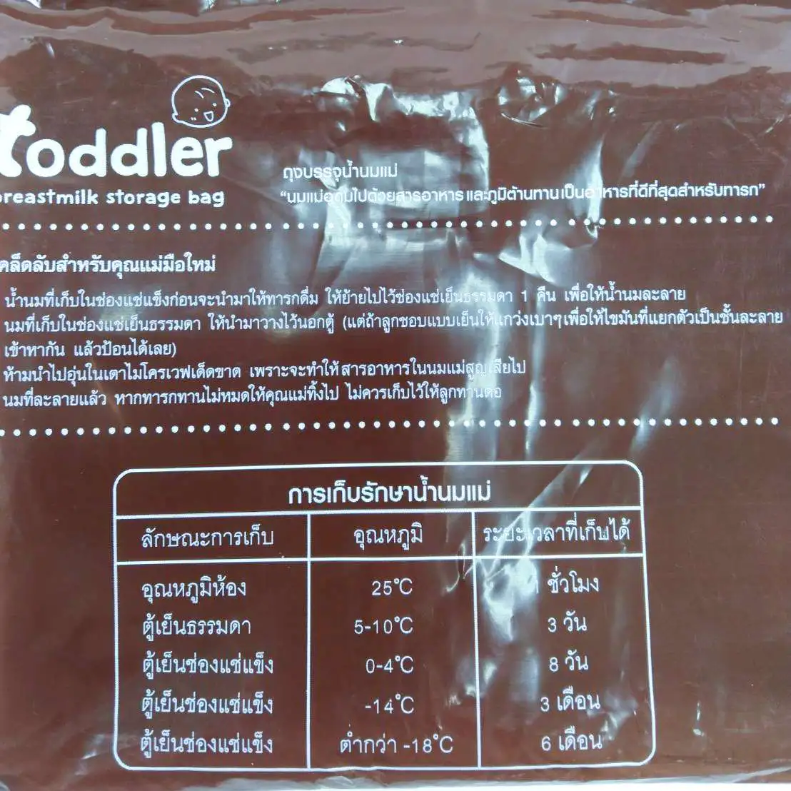ถุงเก็บน้ำนมแม่ toddler 6 oz 25ใบ No.6-Adaprer 