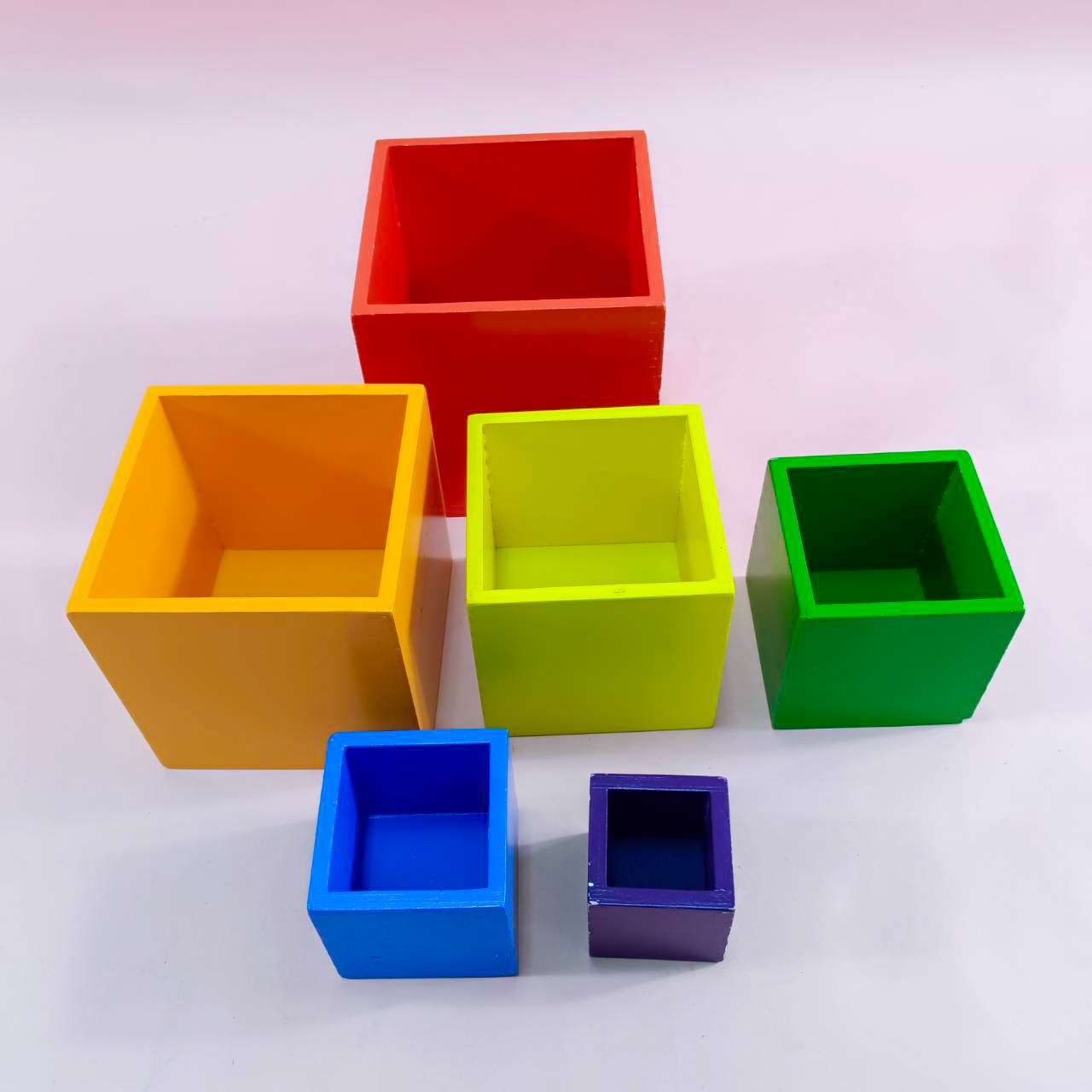 บล็อกไม้สายรุ้ง 6 pcs Wooden Color Blocks