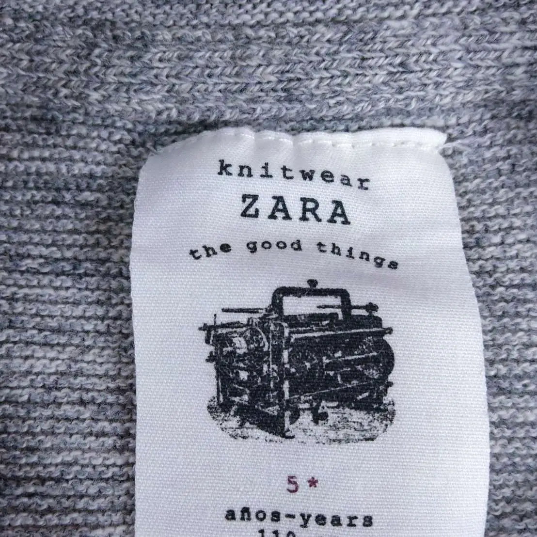 ZARA เสื้อกันหนาวแขนยาวไหมพรมสีเทา