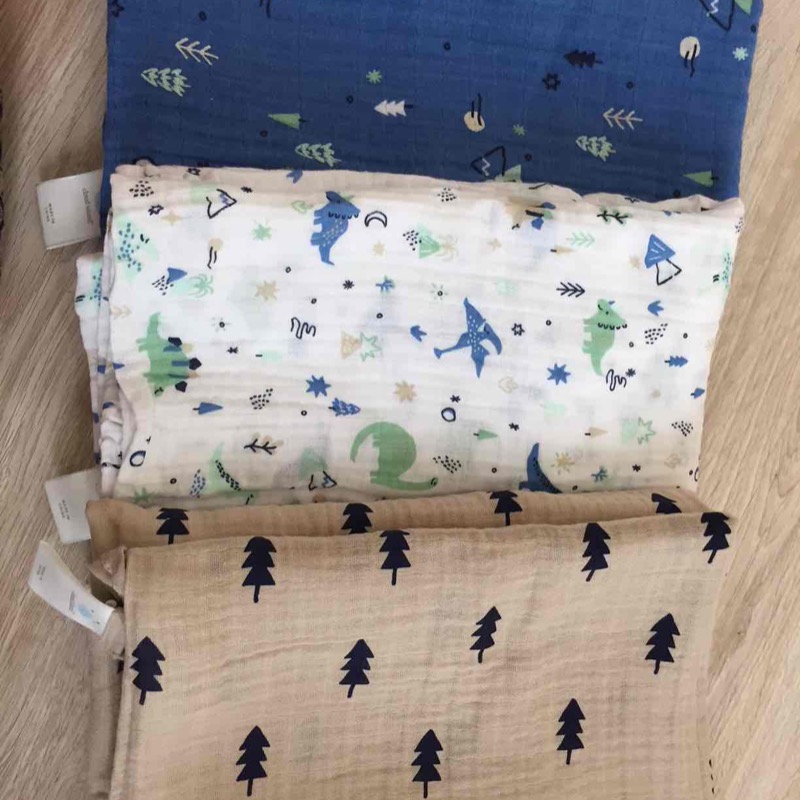 ผ้าห่อตัว Cloud Island Muslin Blankets แพคละ4 ผืน ขนาดแต่ละผืน 50X50 นิ้ว