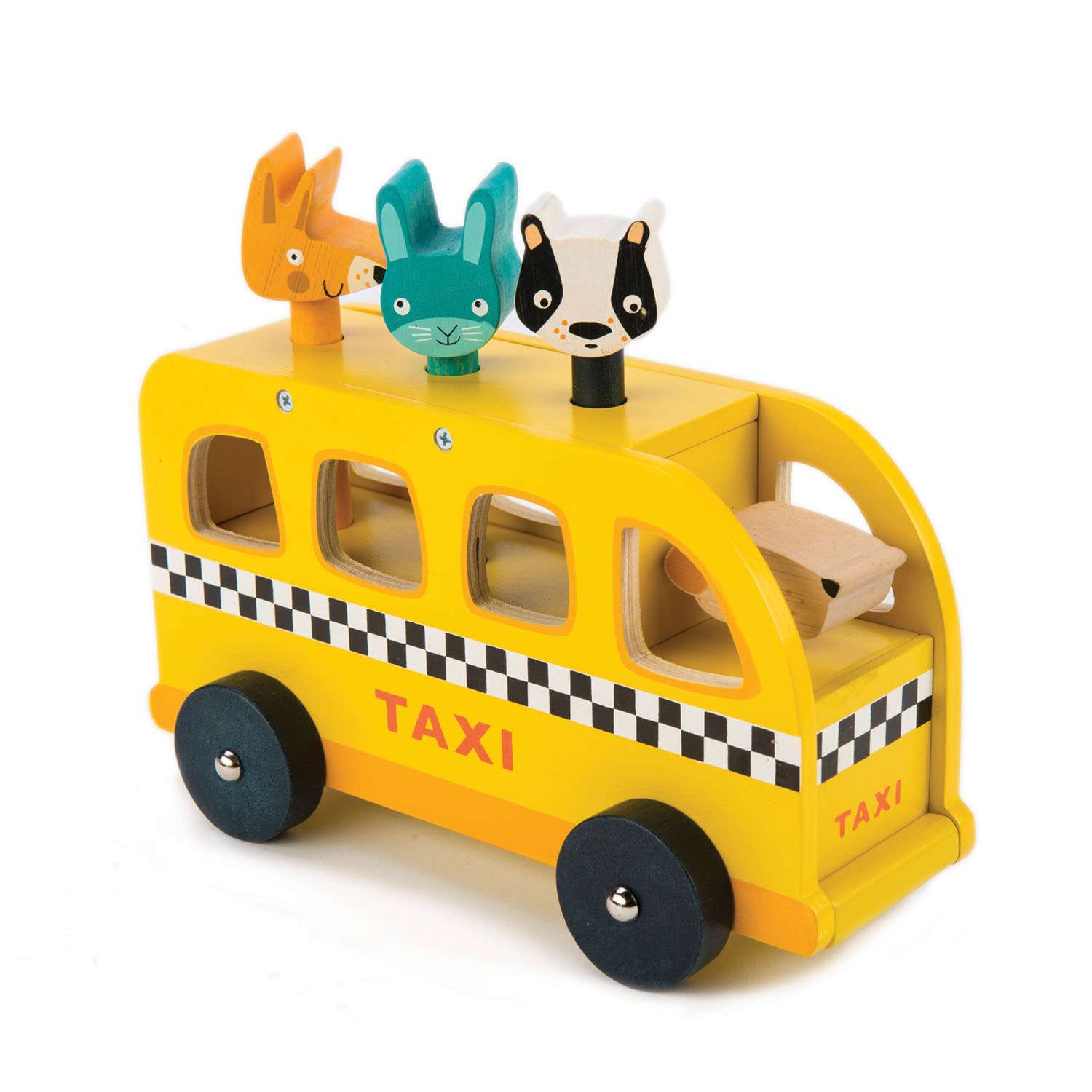 Tender Leaf Toys ของเล่นไม้ รถของเล่น แท็กซี่สัตว์น้อย Animal Taxi