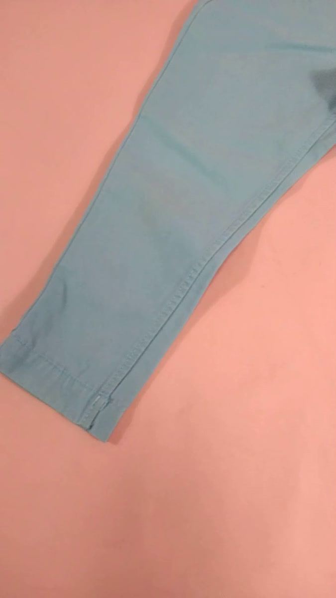 H&M L.O.G.G กางเกงขายาวเอวยางยืดสีฟ้าอ่อนไซส์1/2y