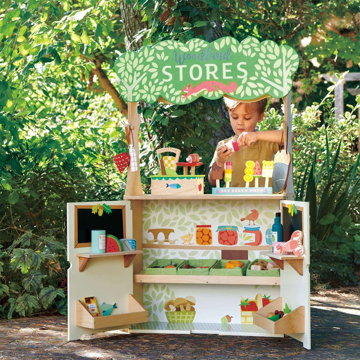 Tender Leaf Toys ของเล่นไม้ ร้านค้าและโรงละครไม้ Woodland Stores and Theatre