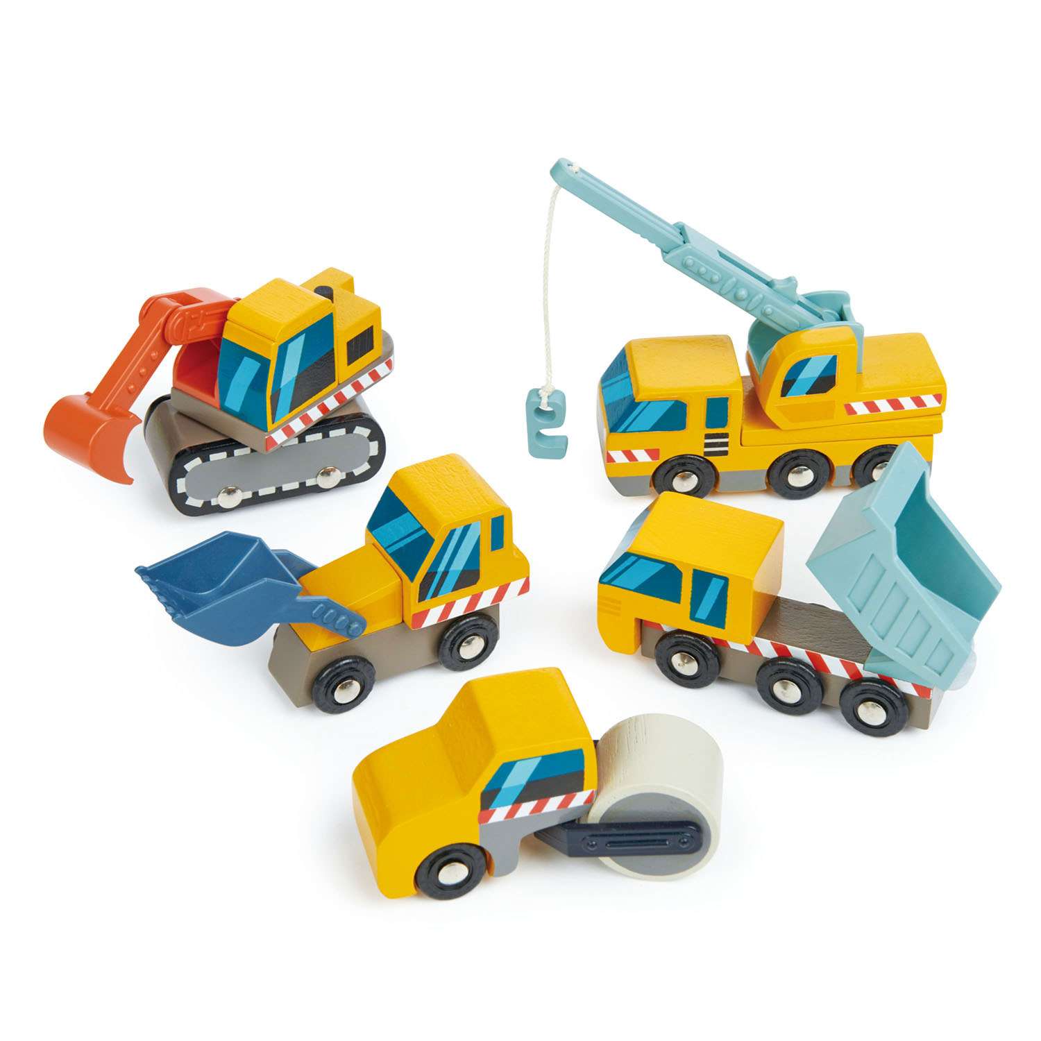 Tender Leaf Toys ของเล่นไม้ รถของเล่น ชุดรถก่อสร้าง Construction Site
