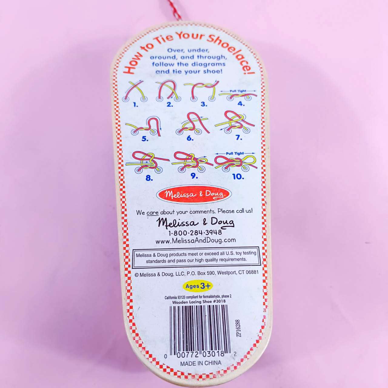 Melissa & Doug Lacing Shoe [ผูกเชือกรองเท้า] รุ่น 3018 ชุดร้อยเชือกรองเท้า 