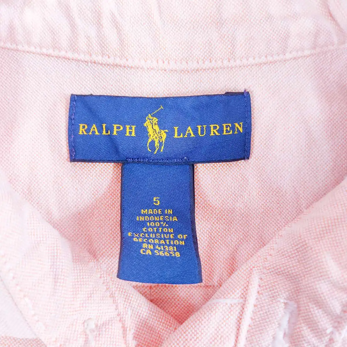 RALPH LAUREN เสื้อเชิ้ตแขนสั้นสีโอรส 5