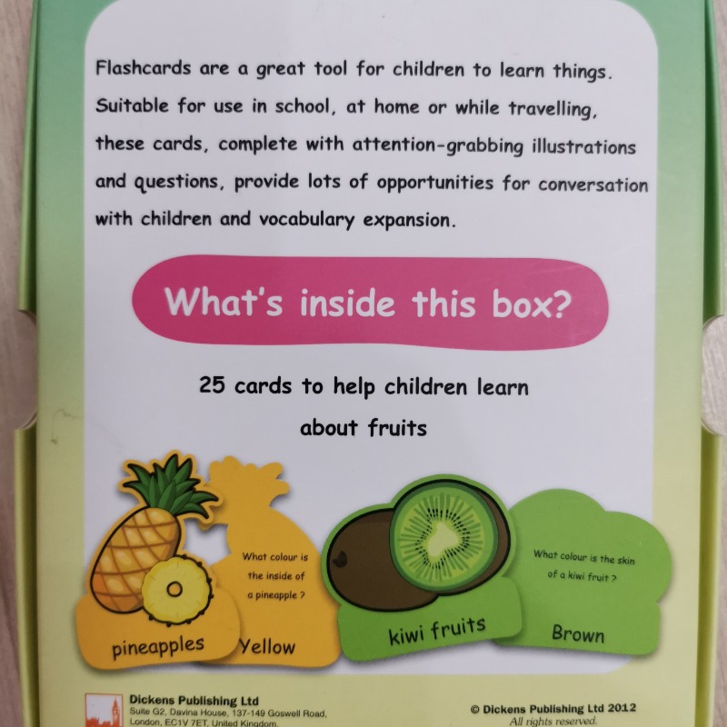 Flash card fruit