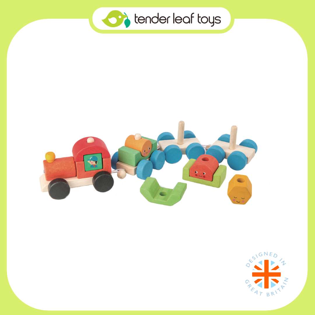 Tender Leaf Toys ของเล่นไม้ รถของเล่น รถไฟหรรษา Happy Train
