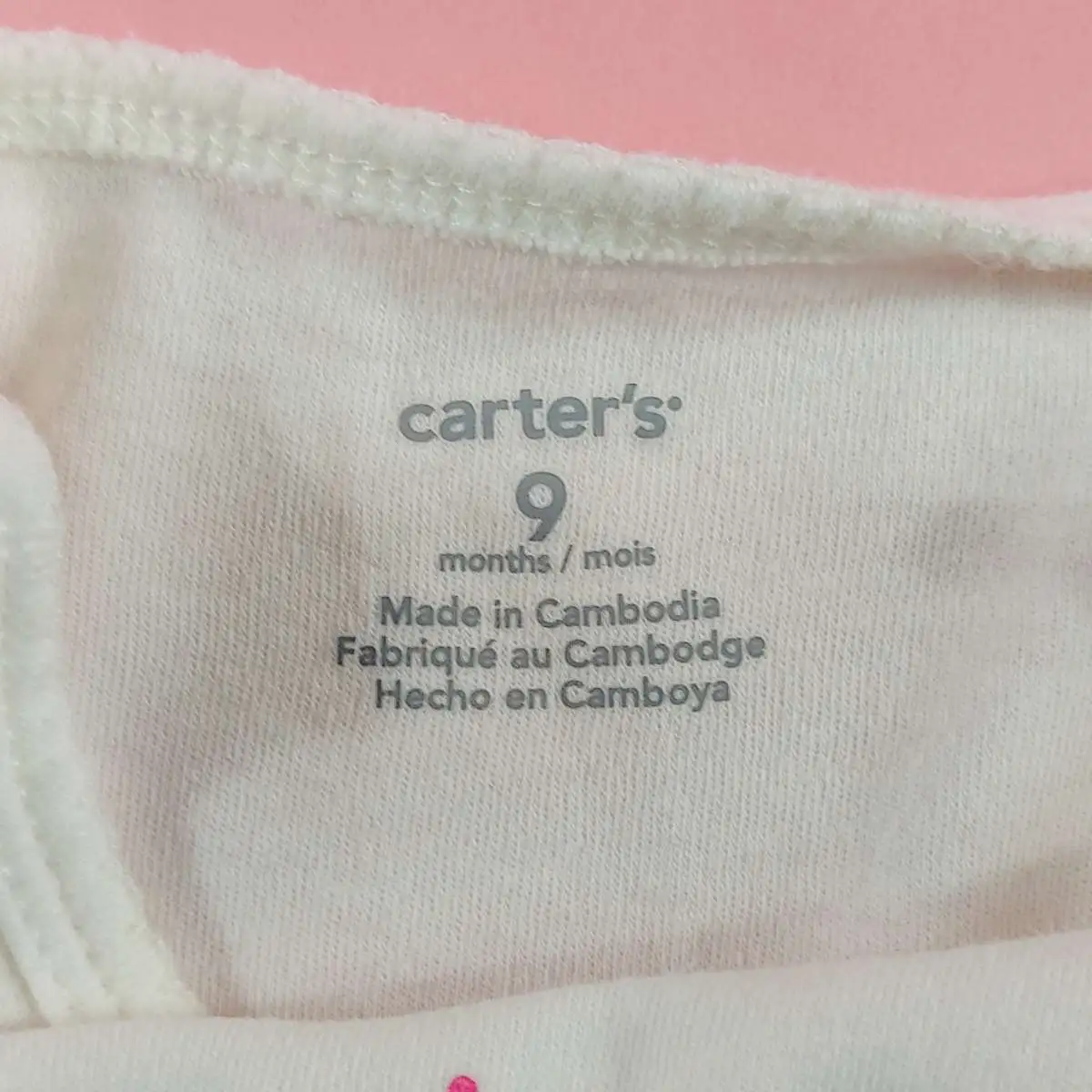carter's ชุดหมีแขนยาวขาเว้าสีขาว 9 m