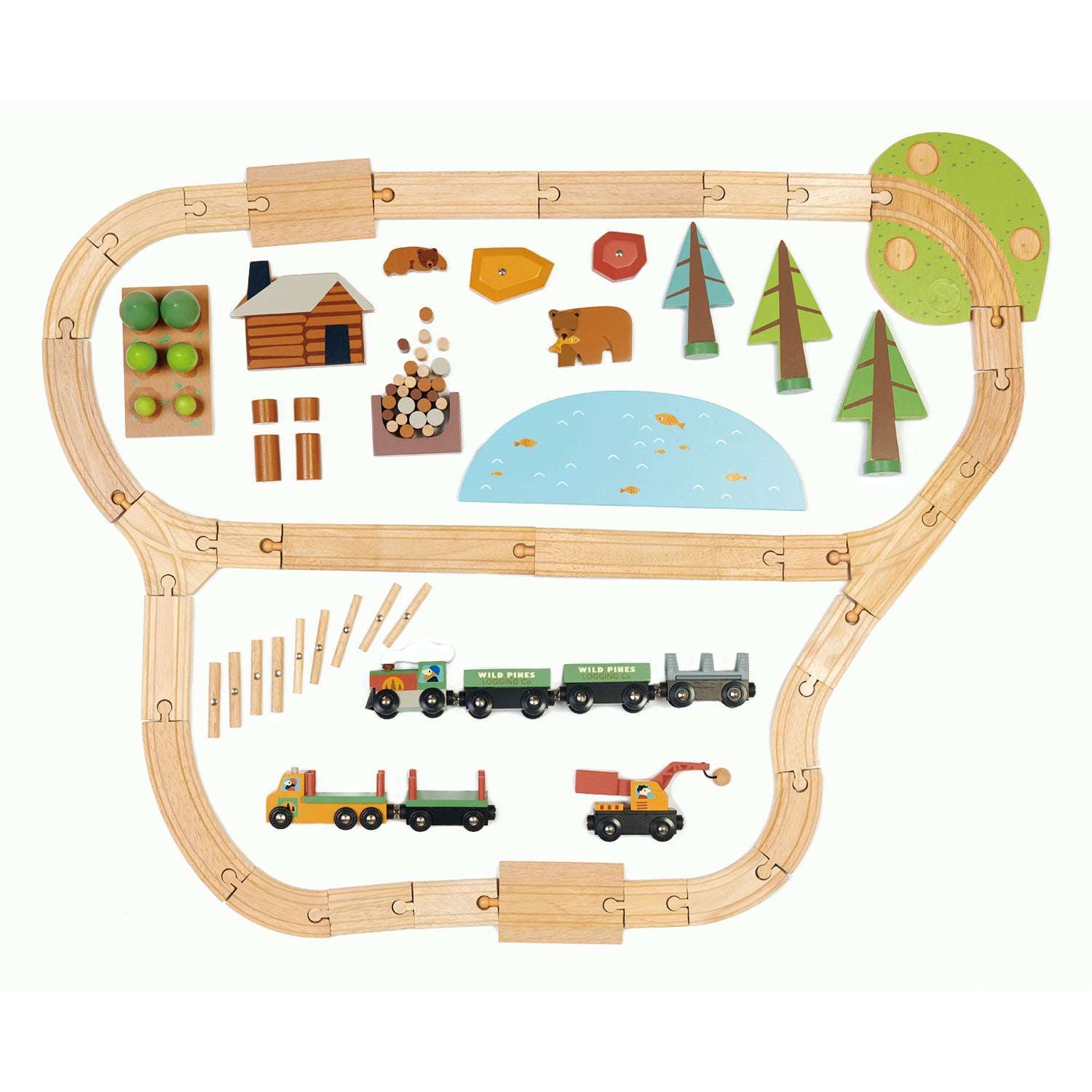 Tender Leaf Toys ของเล่นรถไฟ ชุดรถไฟในป่าใหญ่ Wild Pines Train Set